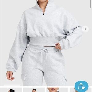 OnerActive Crop Sweater. Color: Light Grey Marl. Size small.